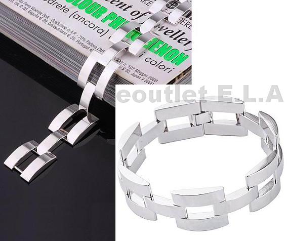 17mm WIDE STYLISH LINKS BRACELET 19cm long